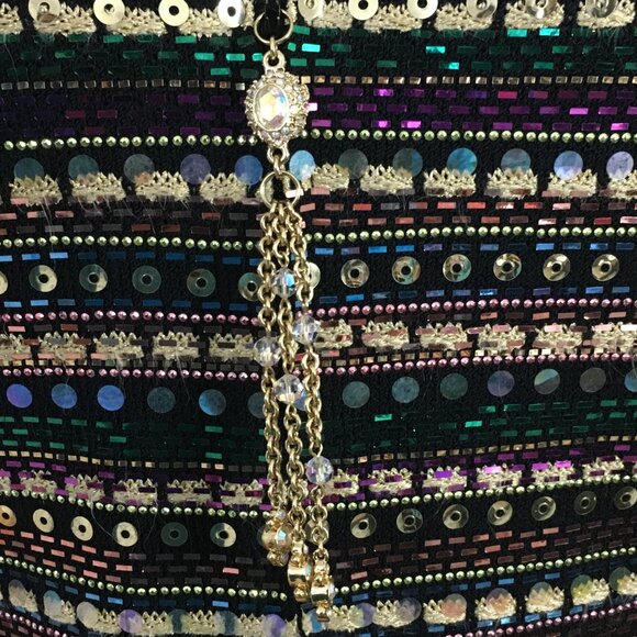 BEAUTIFUL St John evening knit black rhinestones embellished skirt suit 6 - Picture 7 of 11